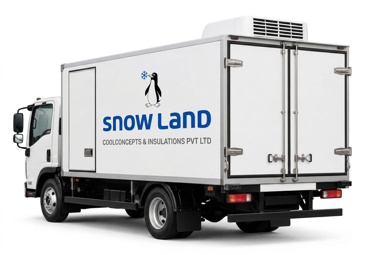 Snow Land refrigerated truck rear view